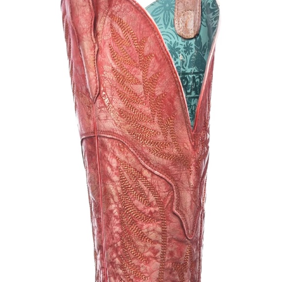 CORRAL Women's Embroidery Tall Above-the-Knee Pointed J Toe Cowhide Leather - Picture 6 of 9